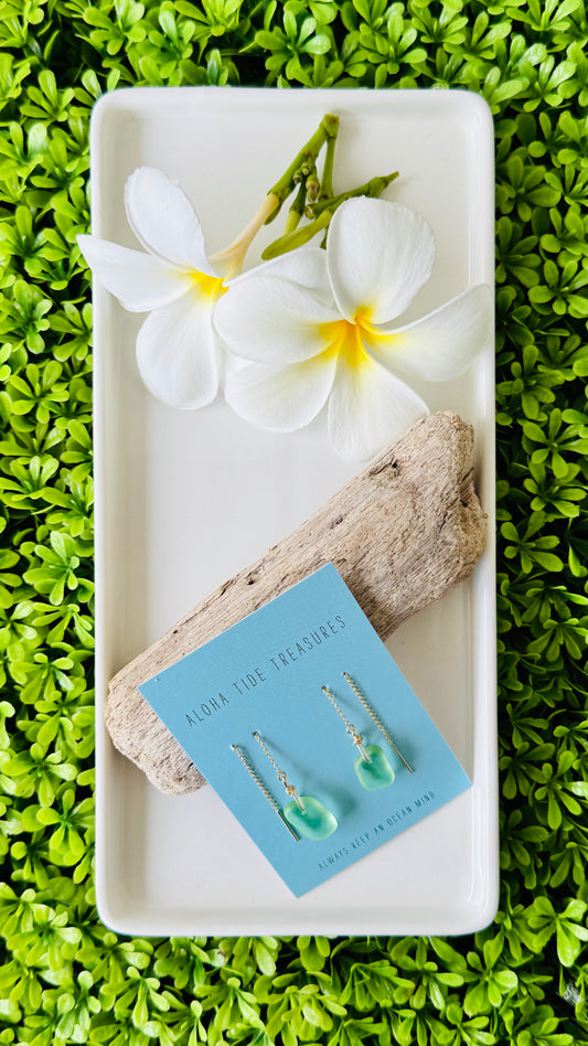 14K GF Seaglass Threader Earrings - Julianne