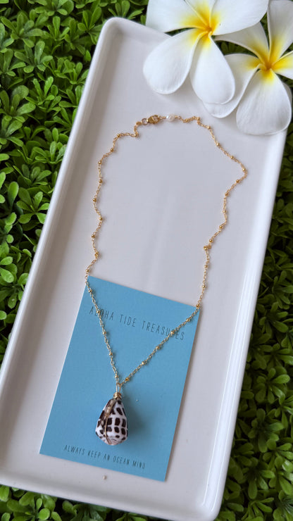 14K GF Hebrew Shell Necklace 16” - Abbigail