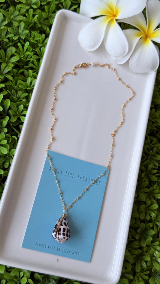 14K GF Hebrew Shell Necklace 16” - Abbigail