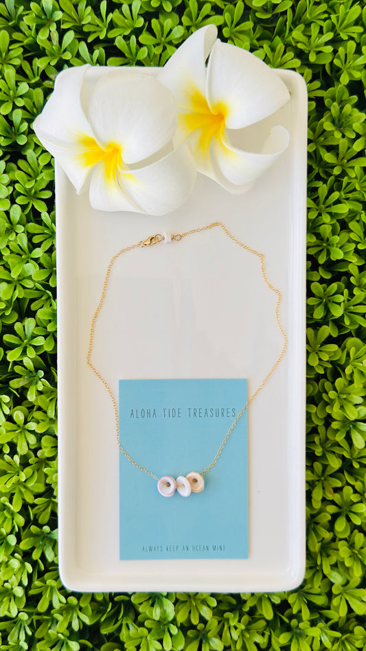 14K GF Floating Pukas Necklace 14”