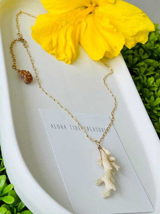 14K GF White Coral Necklace 18”
