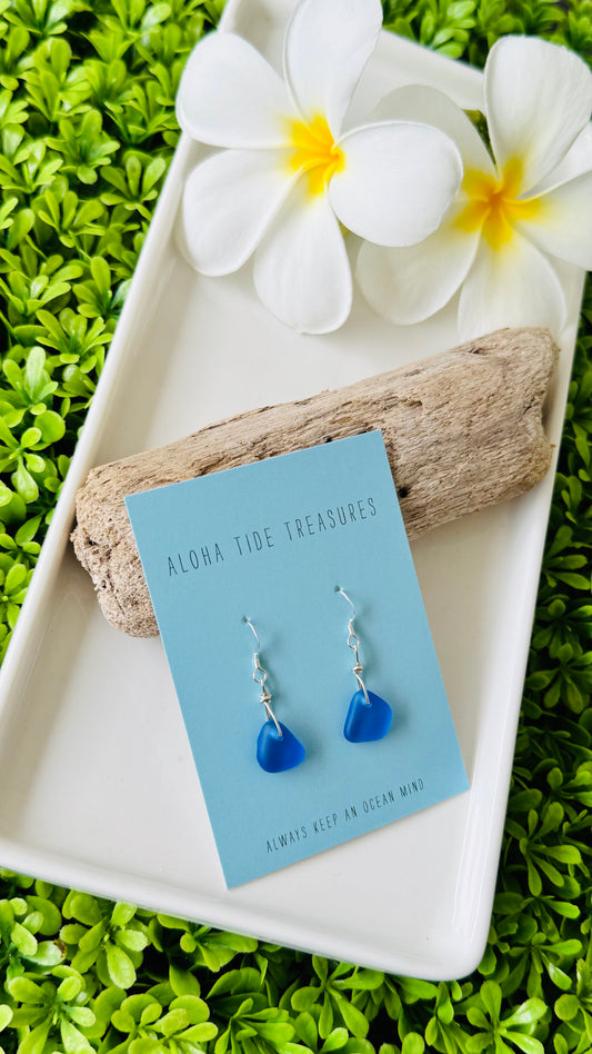 Sterling Silver Seaglass Earrings - Katie