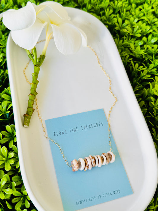 14K GF Puka Sand-Bar Necklace 18”