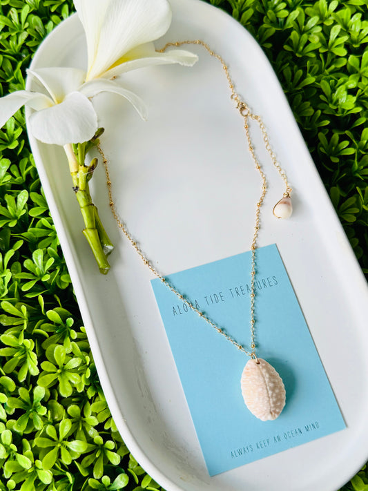 14K GF Cowrie Shell Necklace 16”