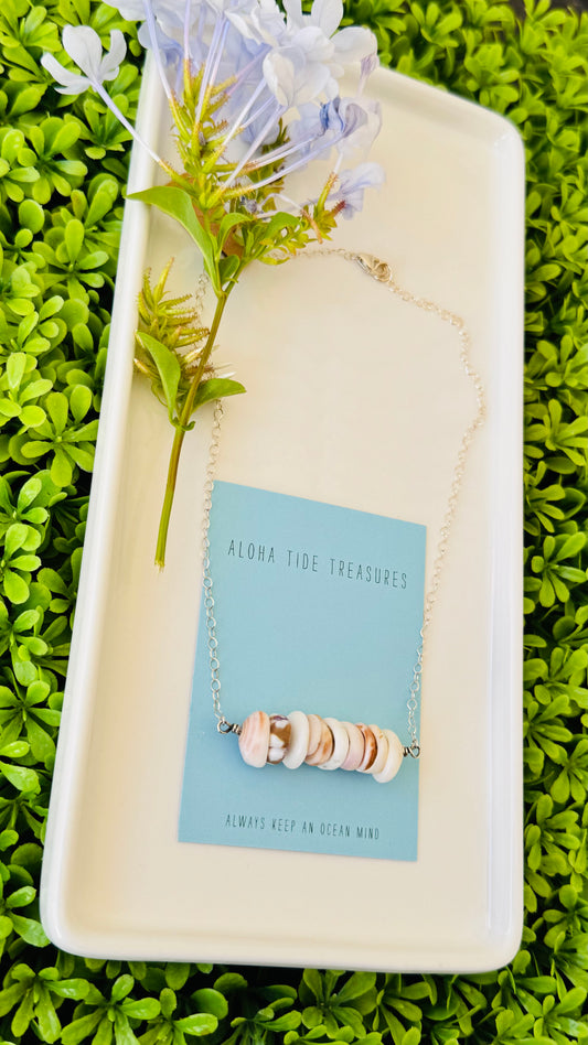 Sterling Silver Puka Sand-Bar Necklace 16”