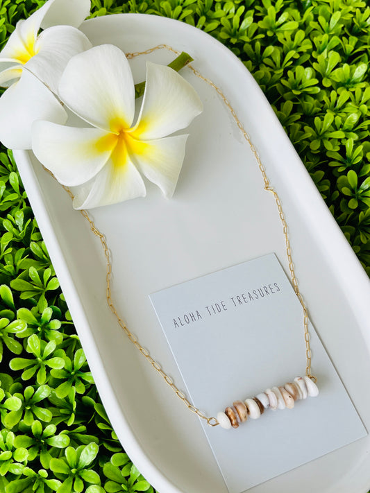 14K GF Dainty Puka Sand-Bar Necklace 18”