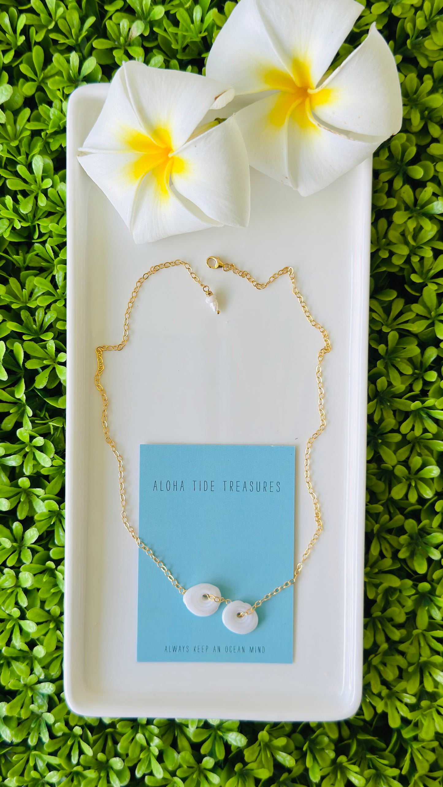 14K GF Floating Pukas Necklace 16”