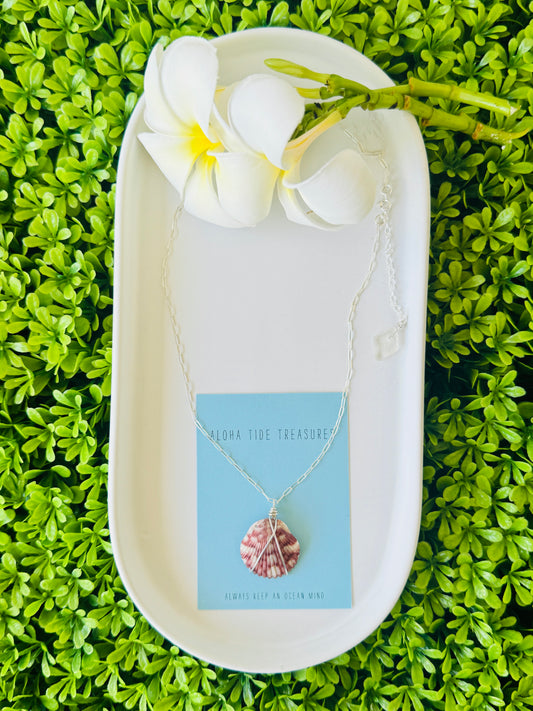 Sterling Silver Carolina Calico Shell Necklace - 16”