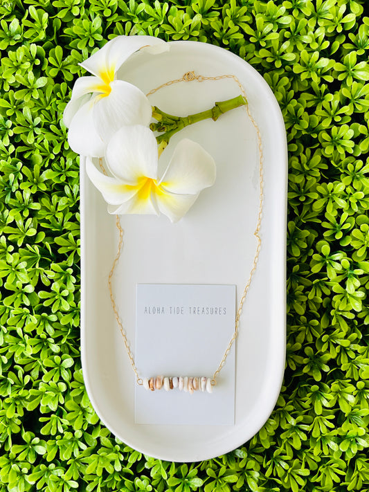 14K GF Dainty Puka Sand-Bar Necklace 18”