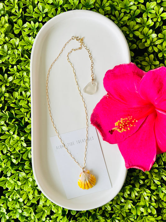 14K GF Sunrise Shell 16” Chain w Extender