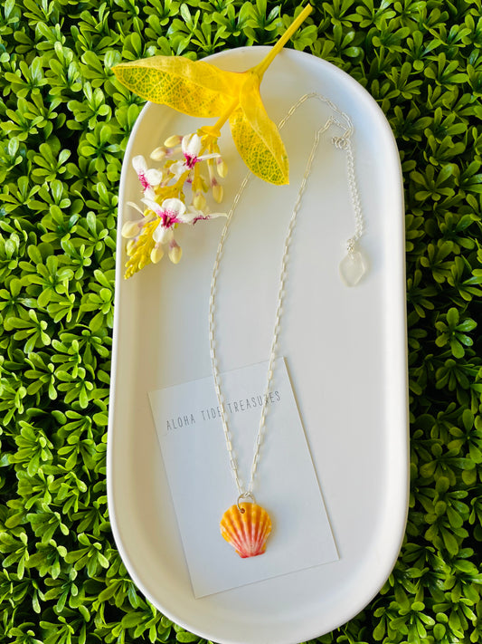 Sterling SIlver Sunrise Shell Necklace 18”