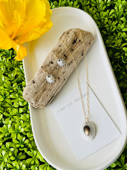 14K GF Opihi Set Kieki Necklace 14”