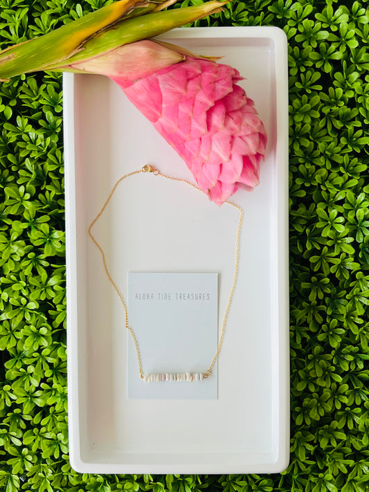 Dainty Puka Sand-Bar Necklace 16”