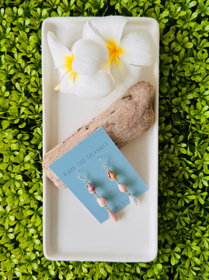 14K GF Tiered Cone Shell Earrings - Karla