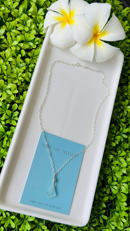 SS Seaglass Necklace 16” - Mallory