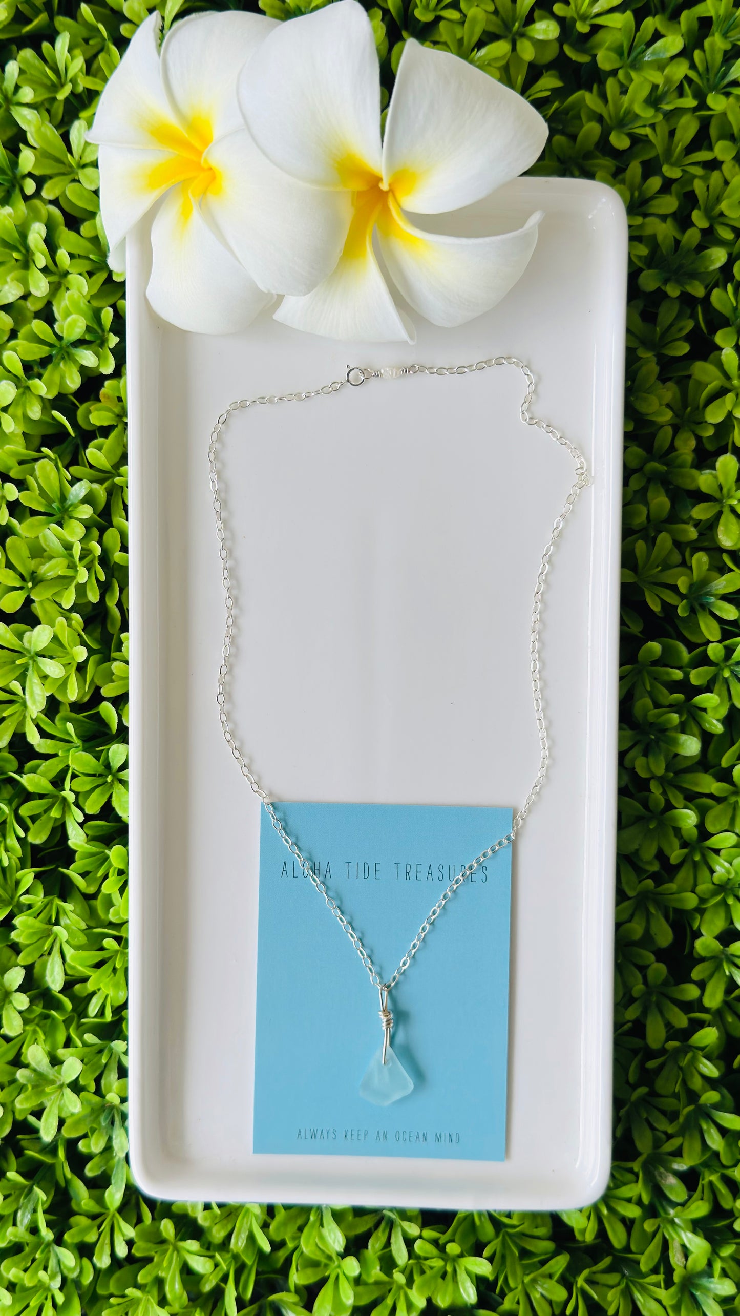 SS Seaglass Necklace 16” - Mallory