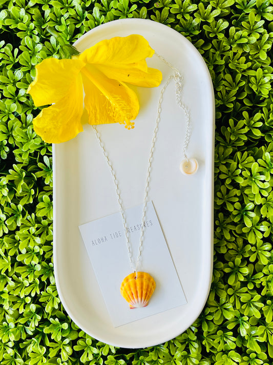 Sterling SIlver Sunrise Shell Necklace 18”