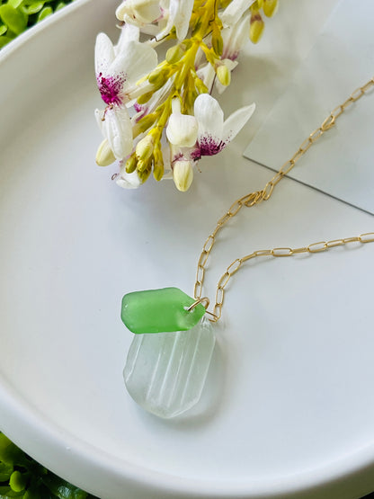 14K GF Seaglass Necklace 16”