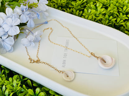 14K GF Puka Shell Necklace 16”