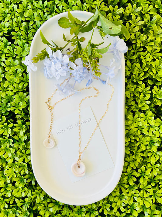 14K GF Puka Shell Necklace 16”