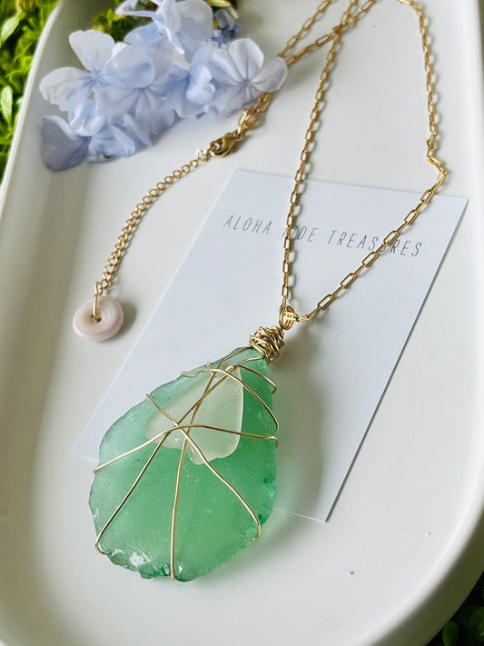 Mamas Sea Glass Necklace 16”