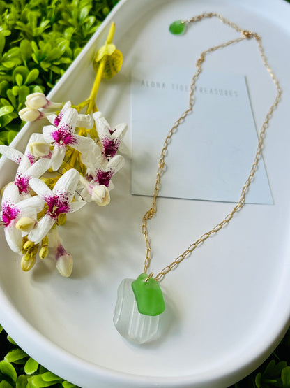 14K GF Seaglass Necklace 16”