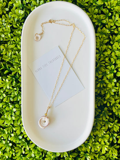 14K GF Puka Shell Necklace 16”