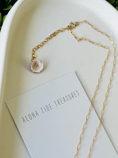 14K GF Puka Shell Necklace 16”