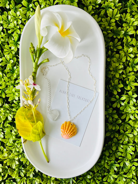 Sterling SIlver Sunrise Shell Necklace 18”