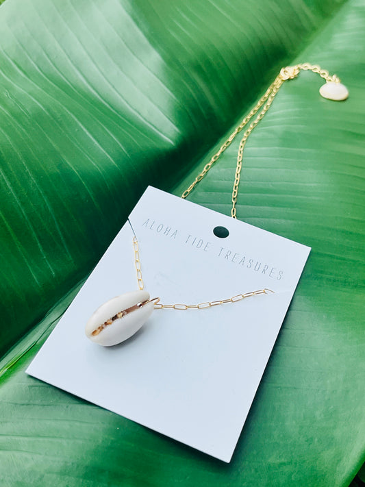 14K GF Cowrie Shell Necklace on 18"