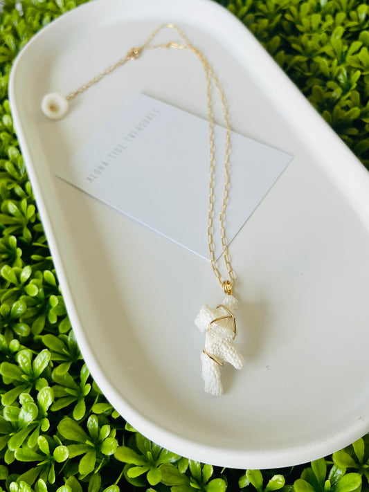 14K GF White Coral Necklace 16”