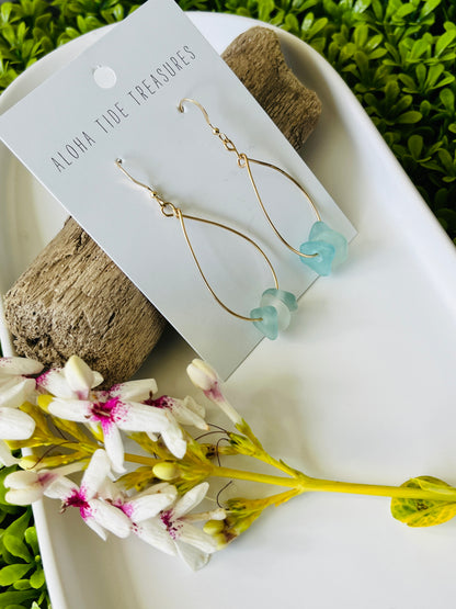 14K GF Sea Glass Teardrop Earrings
