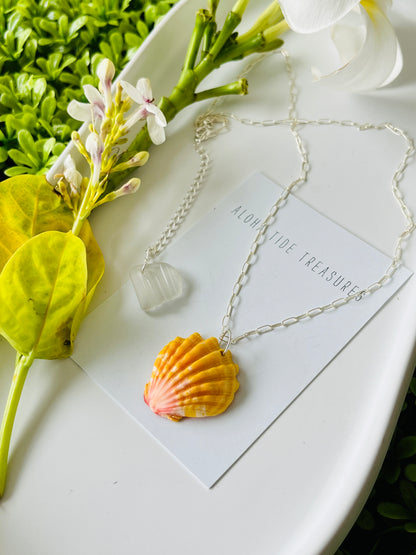 Sterling SIlver Sunrise Shell Necklace 18”