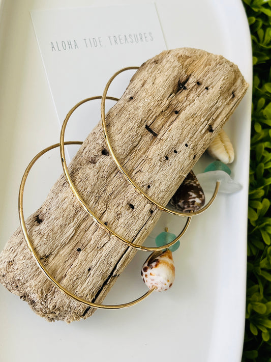 Custom 14K Bangle Set with Customer Delivered Shells!
