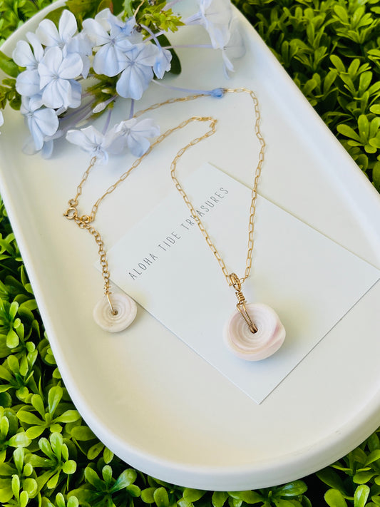 14K GF Puka Shell Necklace 16”