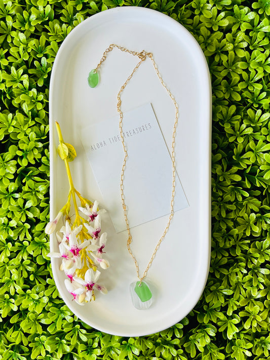 14K GF Seaglass Necklace 16”