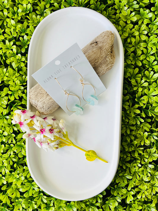 14K GF Sea Glass Teardrop Earrings