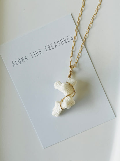 14K GF White Coral Necklace 16”