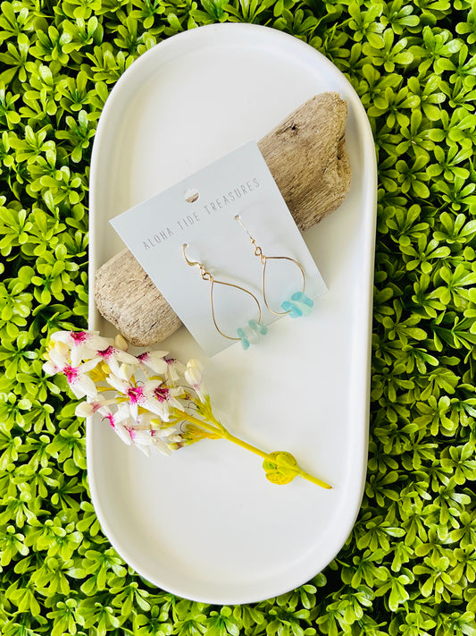 14K GF Sea Glass Teardrop Earrings