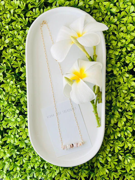 14K GF Dainty Puka Sand-Bar Necklace 16”