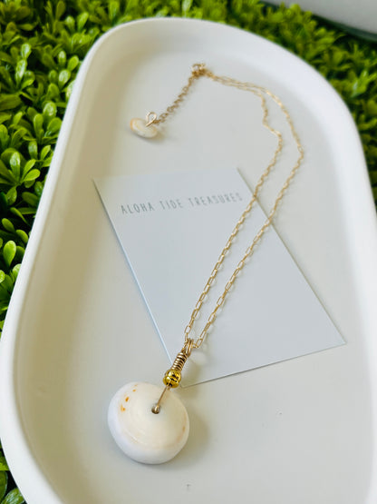 14K GF Puka Shell Necklace 16”