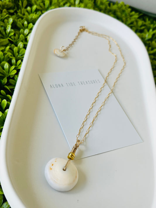 14K GF Puka Shell Necklace 16”