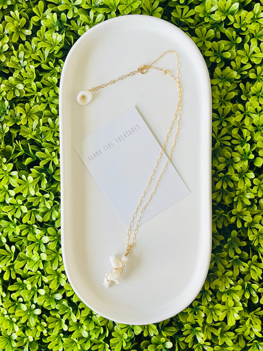 14K GF White Coral Necklace 16”