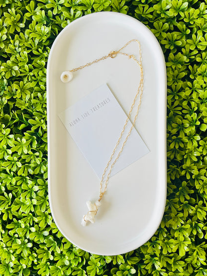 14K GF White Coral Necklace 16”