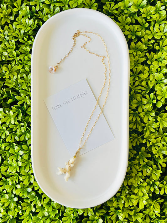 14K GF White Coral Necklace 16”