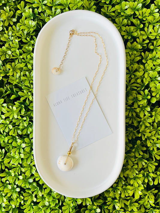 14K GF Puka Shell Necklace 16”