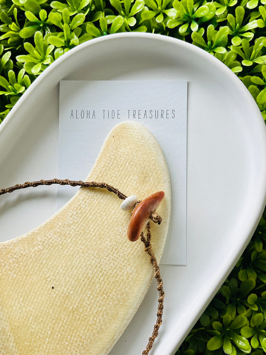 Cowrie Surfer Necklace 15”