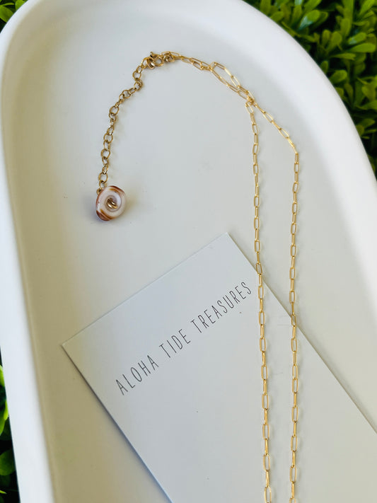 14K GF Puka Shell Necklace 16”